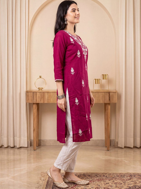 Indo Era Women Embroidered Thread Work Kurta - Image 4