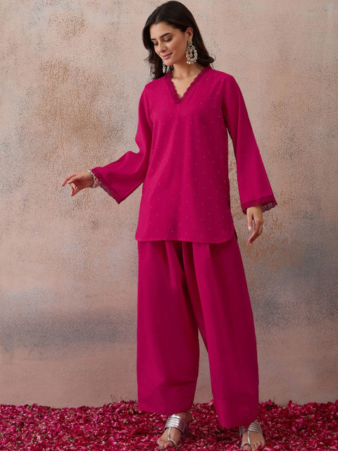 SKYLEE Embellished Tunic with Palazzos