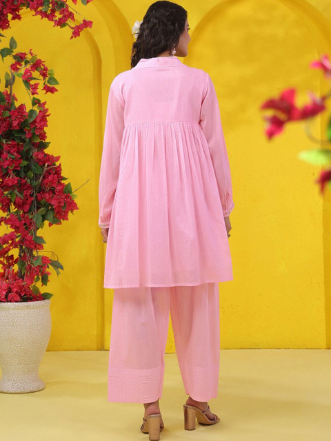 SKYLEE Romantic Florals Embroidered Tunic with Palazzos - Image 3