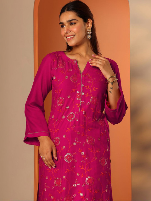 Gerua By Libas Women Embroidered Thread Work Kurta - Image 5