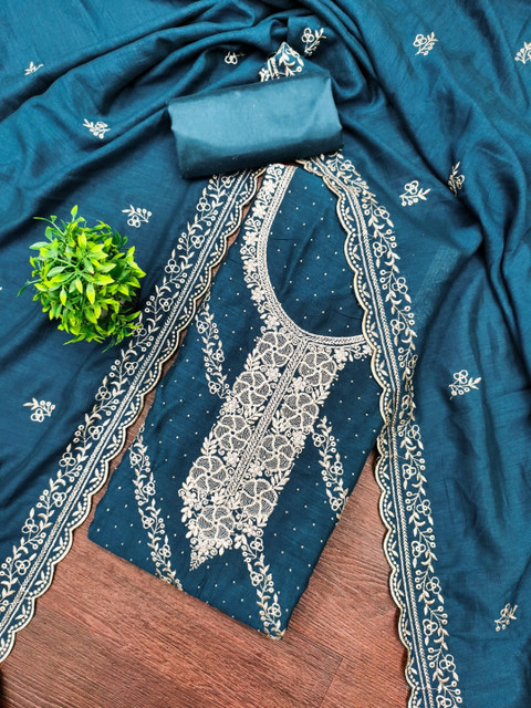 Rangtulika Ethnics Embroidered Unstitched Dress Material