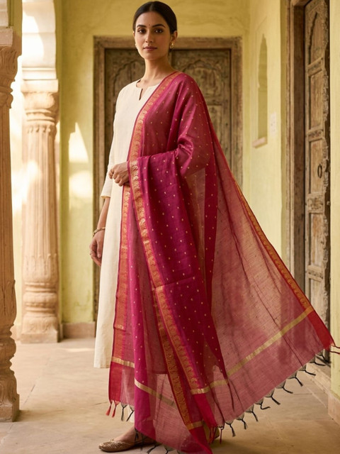 Dupatta Bazaar Ethnic Motifs Woven Design Dupatta with Zari