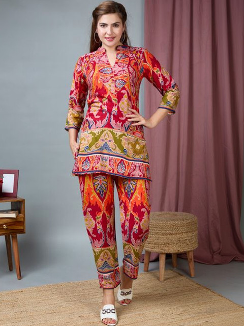Veda fab Printed Tunic with Trousers