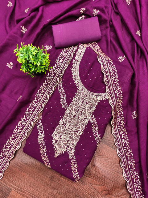 Rangtulika Ethnics Embroidered Unstitched Dress Material