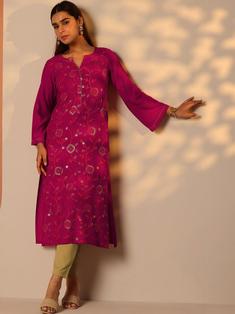 Gerua By Libas Women Embroidered Thread Work Kurta