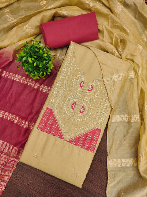 Rangtulika Ethnics Embroidered Unstitched Dress Material
