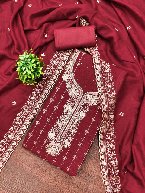 Rangtulika Ethnics Embroidered Unstitched Dress Material