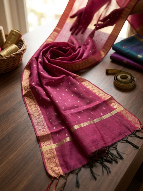 Dupatta Bazaar Ethnic Motifs Woven Design Dupatta with Zari - Image 3