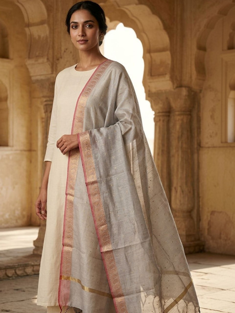 Dupatta Bazaar Ethnic Motifs Woven Design Dupatta with Zari