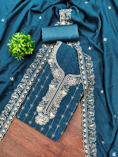 Rangtulika Ethnics Embroidered Unstitched Dress Material