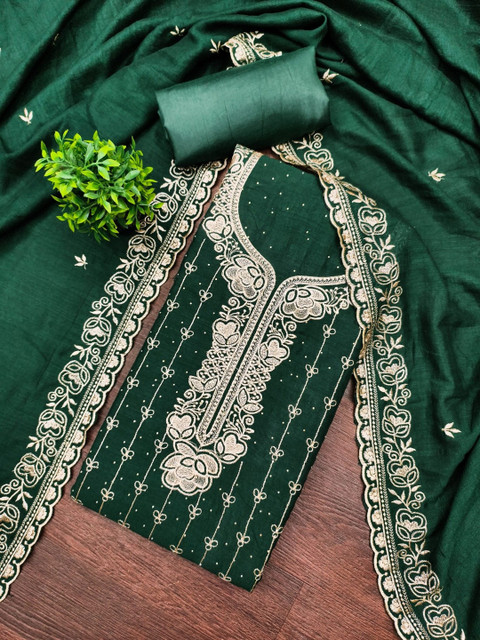 Rangtulika Ethnics Embroidered Unstitched Dress Material