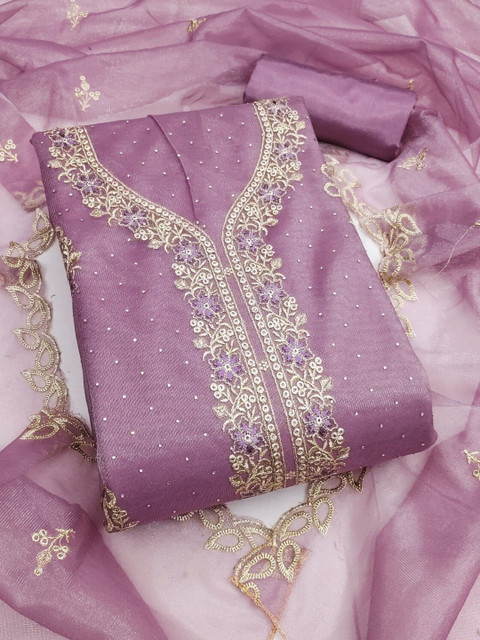 Rangtulika Ethnics Embroidered Unstitched Dress Material - Image 4