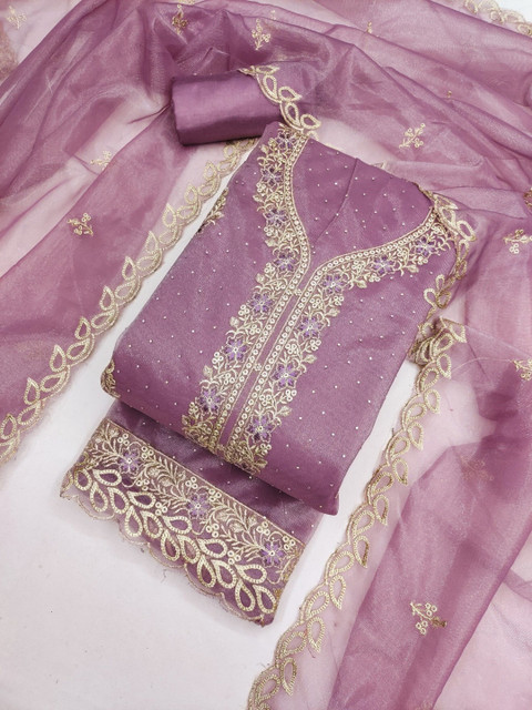 Rangtulika Ethnics Embroidered Unstitched Dress Material - Image 2