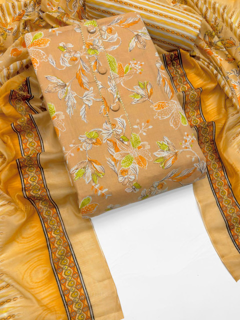 CLEMIRA Printed Pure Cotton Unstitched Dress Material