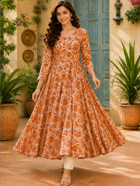 METAFAB Women Paisley Printed Indie Prints Anarkali Kurta