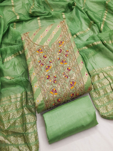 F 13 STUDIO Embroidered Unstitched Dress Material - Image 2