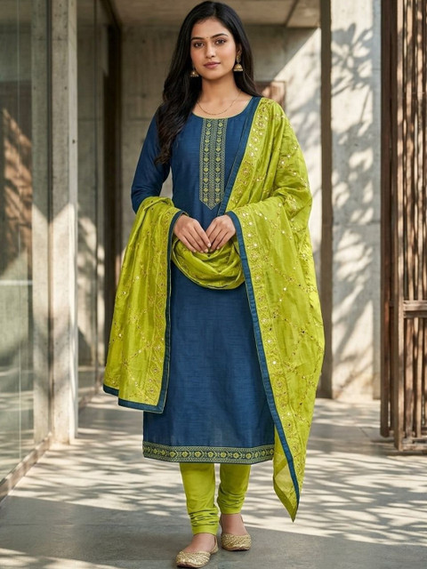HMP Fashion Embroidered Unstitched Dress Material