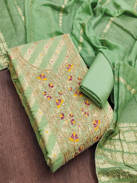 F 13 STUDIO Embroidered Unstitched Dress Material - Image 3