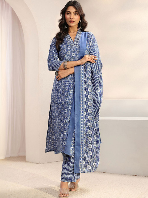 Gerua By Libas Women Ethnic Motifs Printed Regular Kurta with Trousers & With Dupatta