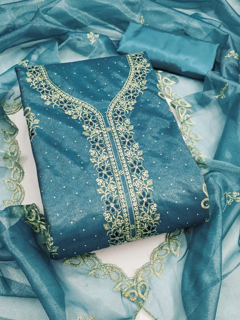 Aditis couture Embroidered Unstitched Dress Material - Image 5