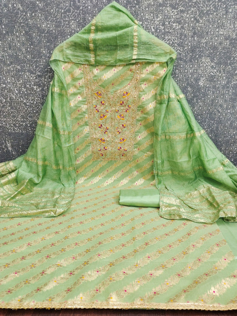 F 13 STUDIO Embroidered Unstitched Dress Material - Image 4