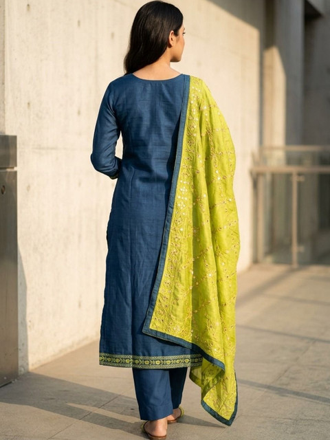HMP Fashion Embroidered Unstitched Dress Material - Image 4