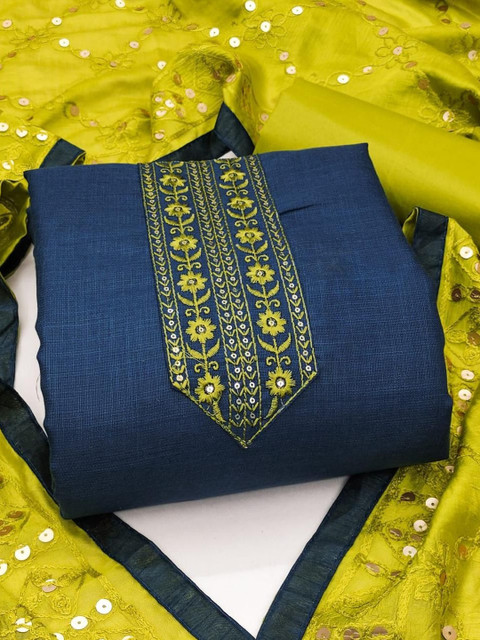 HMP Fashion Embroidered Unstitched Dress Material - Image 6