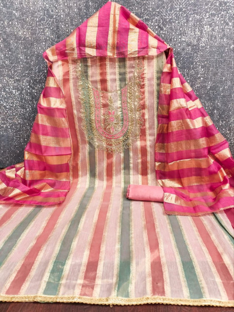 Rangtulika Ethnics Embroidered Unstitched Dress Material - Image 3