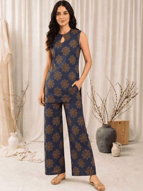SZN Cotton Printed Tunic with Palazzos - Image 7