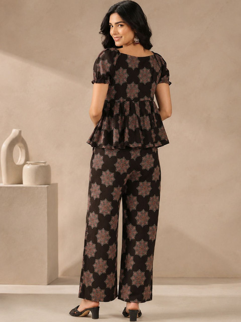 SZN Cotton Printed Top with Palazzos - Image 2