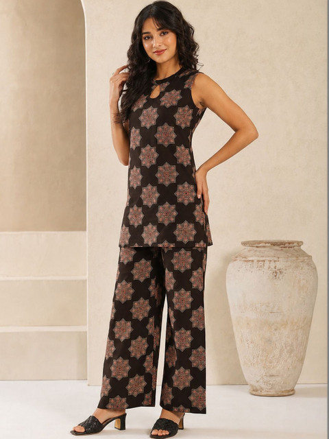 SZN Cotton Printed Tunic with Palazzos - Image 2