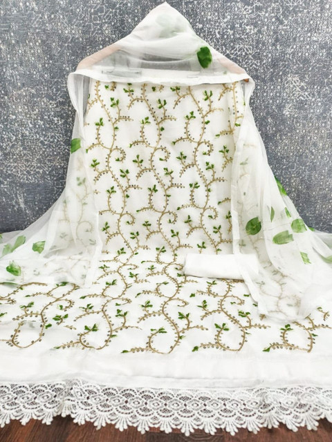 Rangtulika Ethnics Embroidered Unstitched Dress Material - Image 3