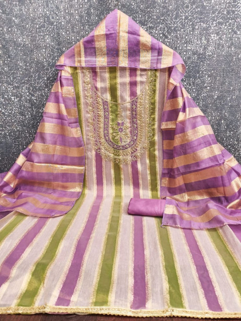 Rangtulika Ethnics Embroidered Unstitched Dress Material - Image 3