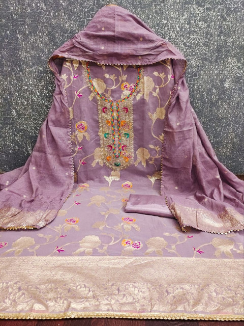 Rangtulika Ethnics Embroidered Unstitched Dress Material - Image 3