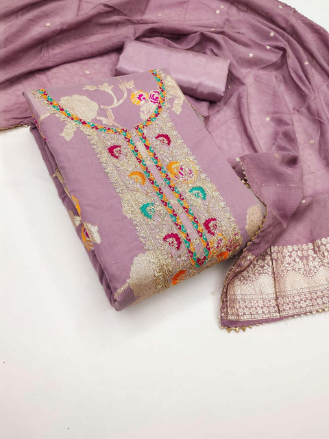 Rangtulika Ethnics Embroidered Unstitched Dress Material - Image 2
