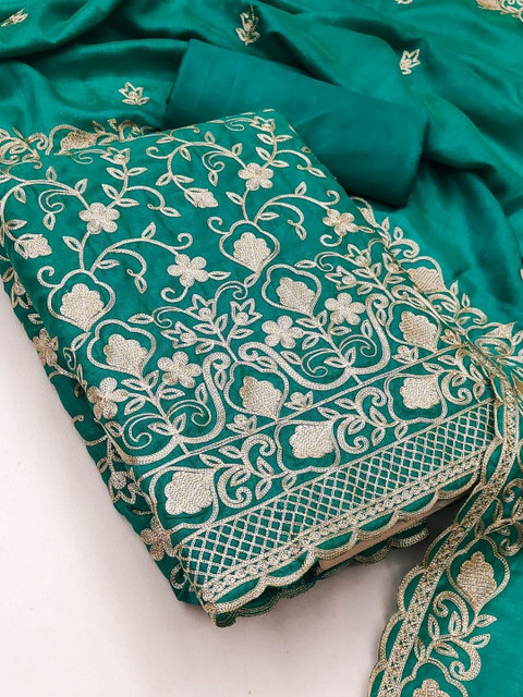 Rangtulika Ethnics Embroidered Unstitched Dress Material - Image 2