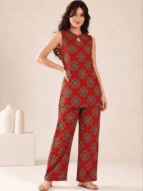 SZN Cotton Printed Tunic with Trousers - Image 3