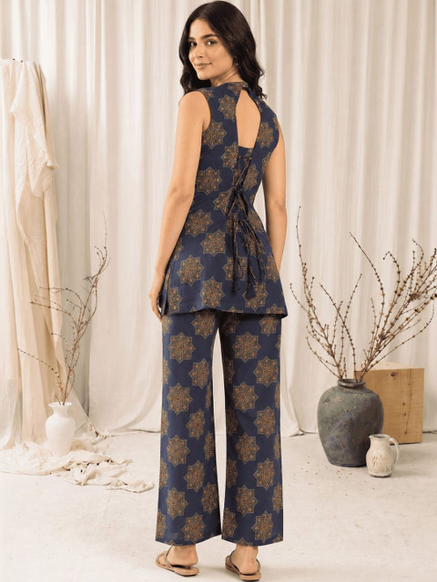 SZN Cotton Printed Tunic with Palazzos - Image 2