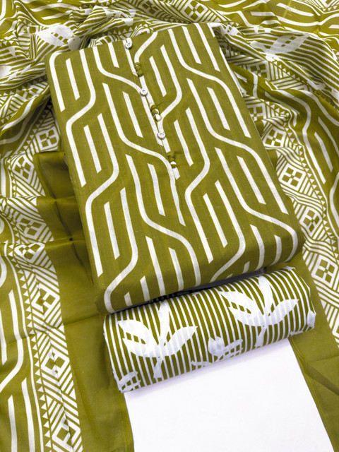 CLEMIRA Printed Pure Cotton Unstitched Dress Material
