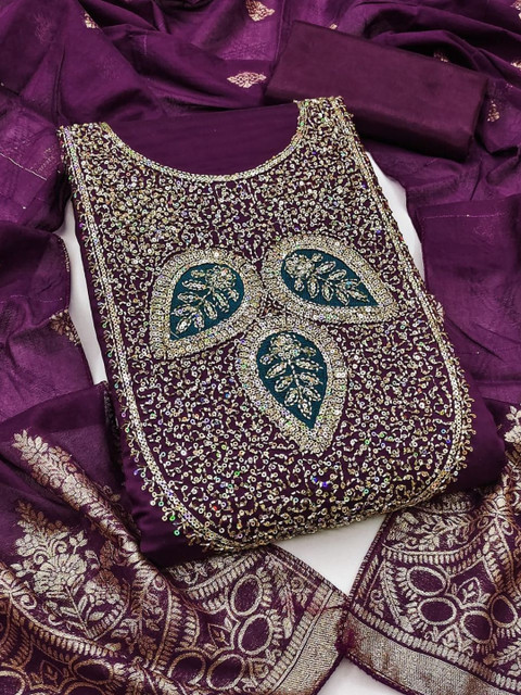 Rangtulika Ethnics Embellished Unstitched Dress Material