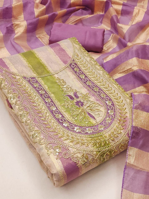 Rangtulika Ethnics Embroidered Unstitched Dress Material - Image 2