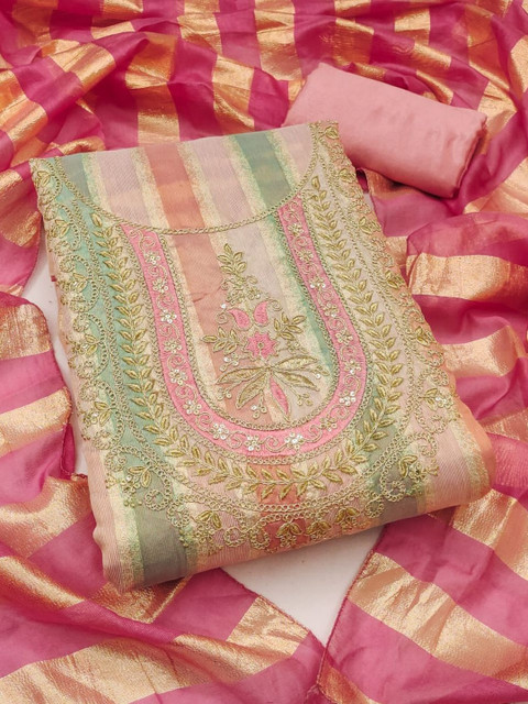 Rangtulika Ethnics Embroidered Unstitched Dress Material