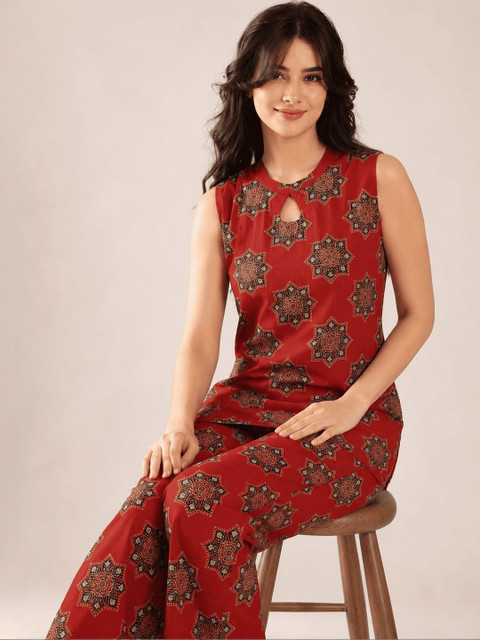 SZN Cotton Printed Tunic with Trousers - Image 4