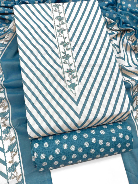 CLEMIRA Printed Pure Cotton Unstitched Dress Material