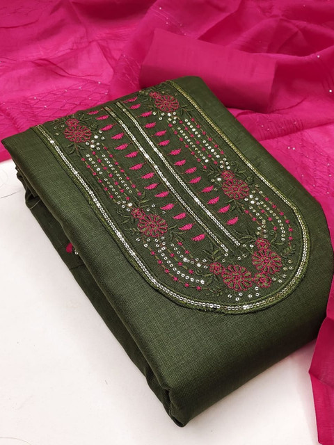 Rangtulika Ethnics Embroidered Unstitched Dress Material - Image 2