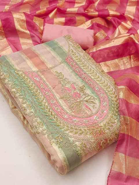 Rangtulika Ethnics Embroidered Unstitched Dress Material - Image 2