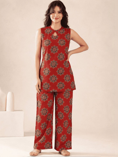 SZN Cotton Printed Tunic with Trousers