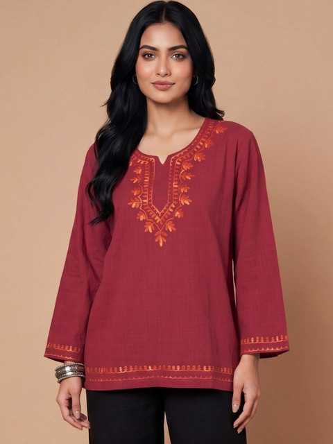 Zamour Women Embroidered Thread Work Kurta