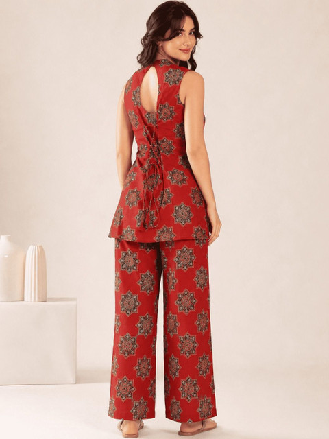 SZN Cotton Printed Tunic with Trousers - Image 2