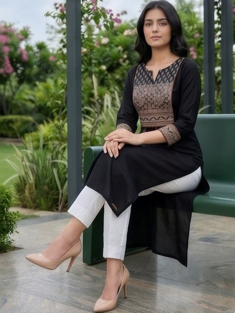 Varanga Women Ethnic Motifs Embroidered Thread Work Indie Prints Kurta